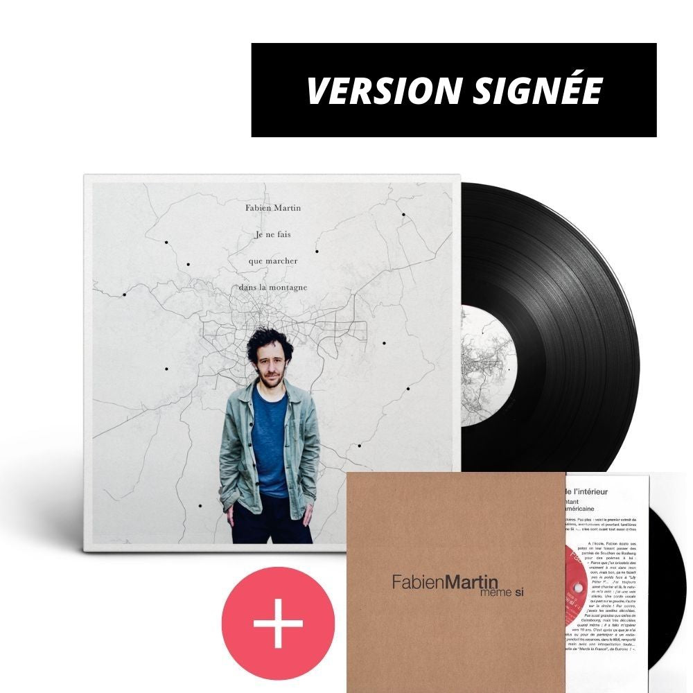 Pack Vinyle | Fabien Martin "Je ne fais que marcher dans la montagne" + "même si" (version signée limitée)