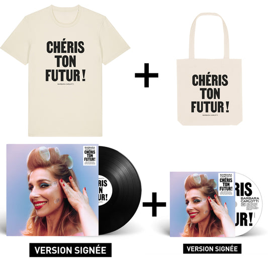 Pack Tee-shirt + Tote Bag + LPs + CD Signé | Barbara Carlotti - Chéris ton futur