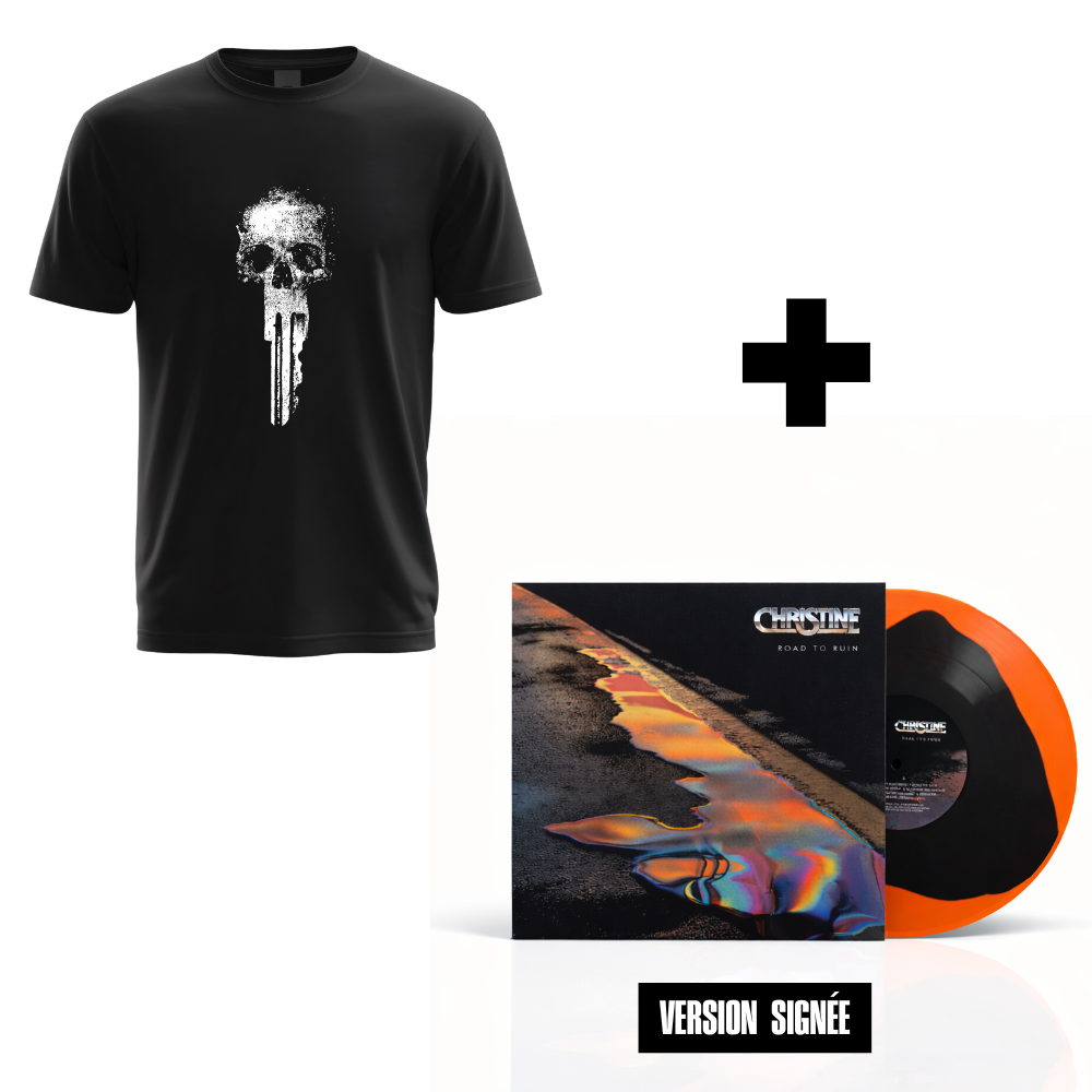 SIGNED LP BUNDLE + T-shirt | Christine - Road to ruins