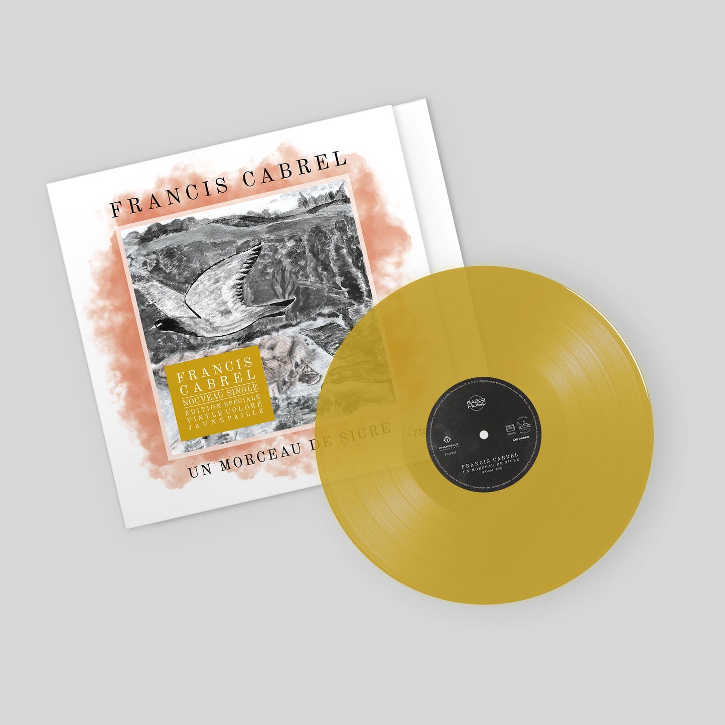 VERSION SIGNÉE Vinyle 45 T [Edition Limitée Spéciale Vinyle jaune paille] | Francis Cabrel "Un Morceau de Sicre"