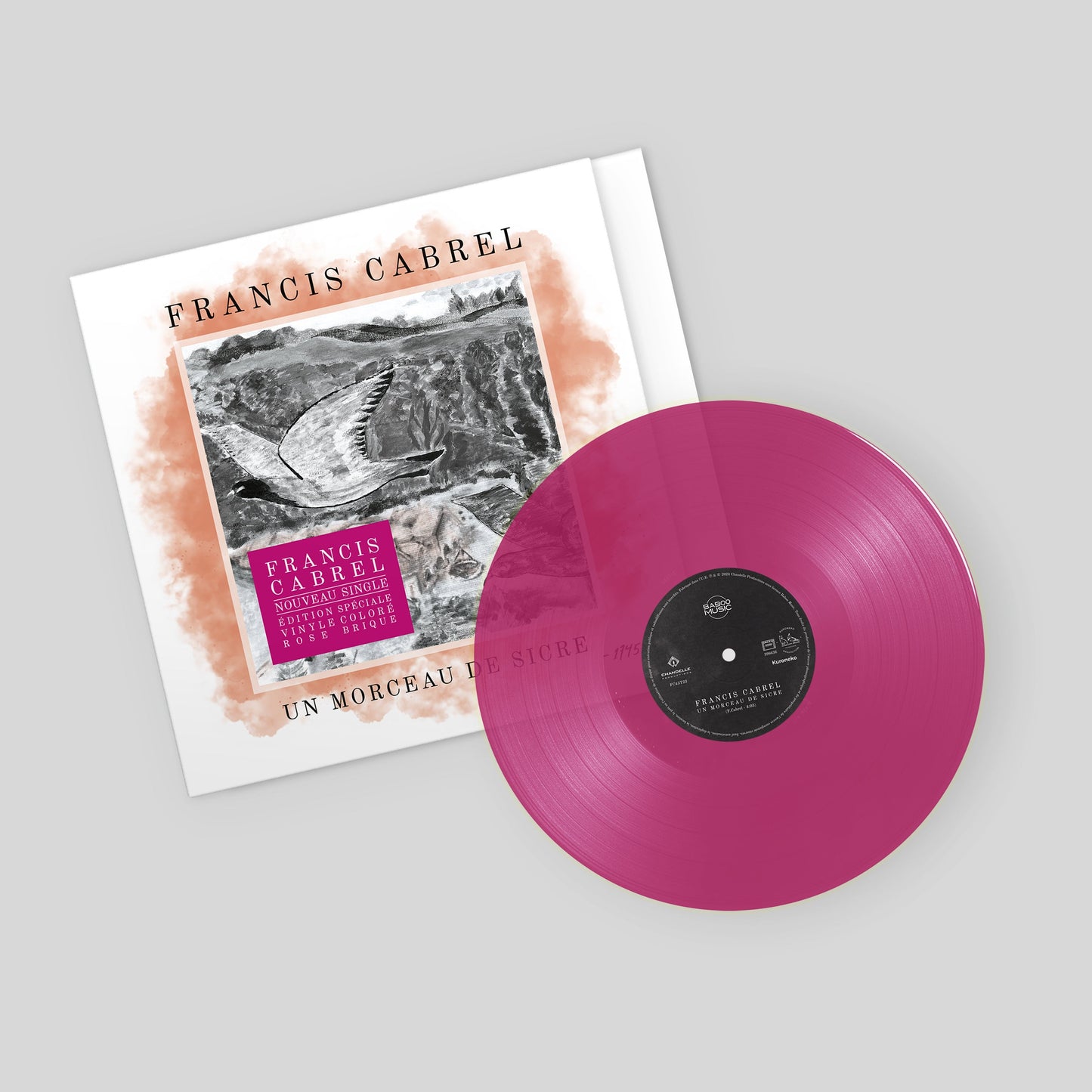 VERSION SIGNÉE Vinyle 45 T [Edition Limitée Spéciale Vinyle rose brique] | Francis Cabrel "Un Morceau de Sicre"